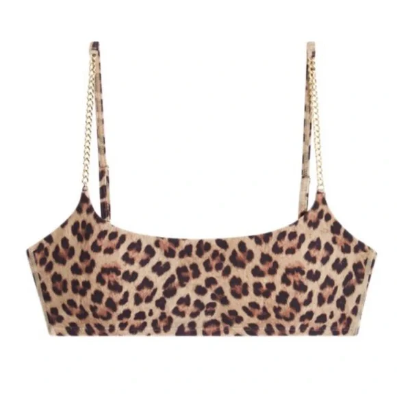 WEWOREWHAT Chain Cami Leopard Bra - Picture 2 of 6